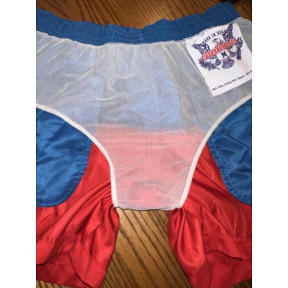 Chubbies Board Shorts Mens Sz M Red Blue ColorBlock Swim Trunks - Picture 11 of 13